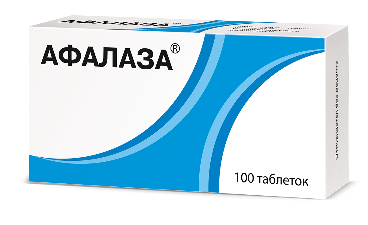 Упаковка препарата Афалаза, таблетки, 100 шт.