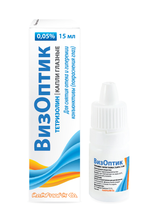 Упаковка препарата ВизОптик, капли глазные 0.05%, 15 мл