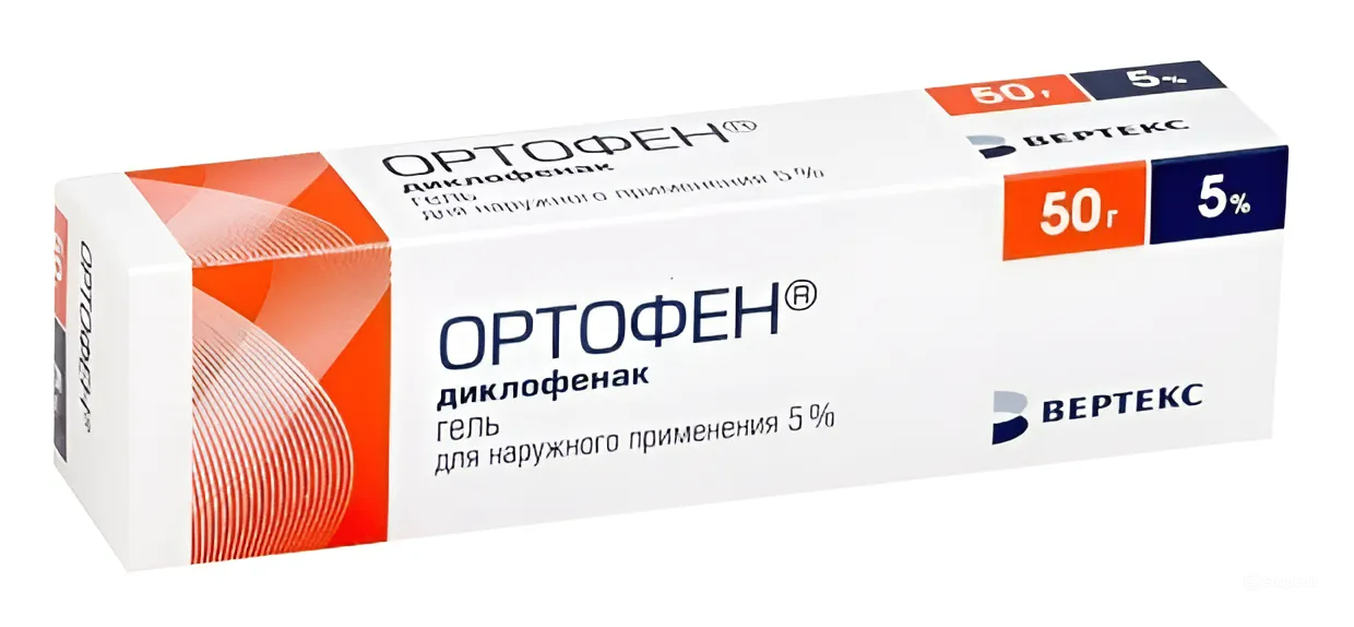Упаковка препарата Ортофен, гель 5%, 50 г