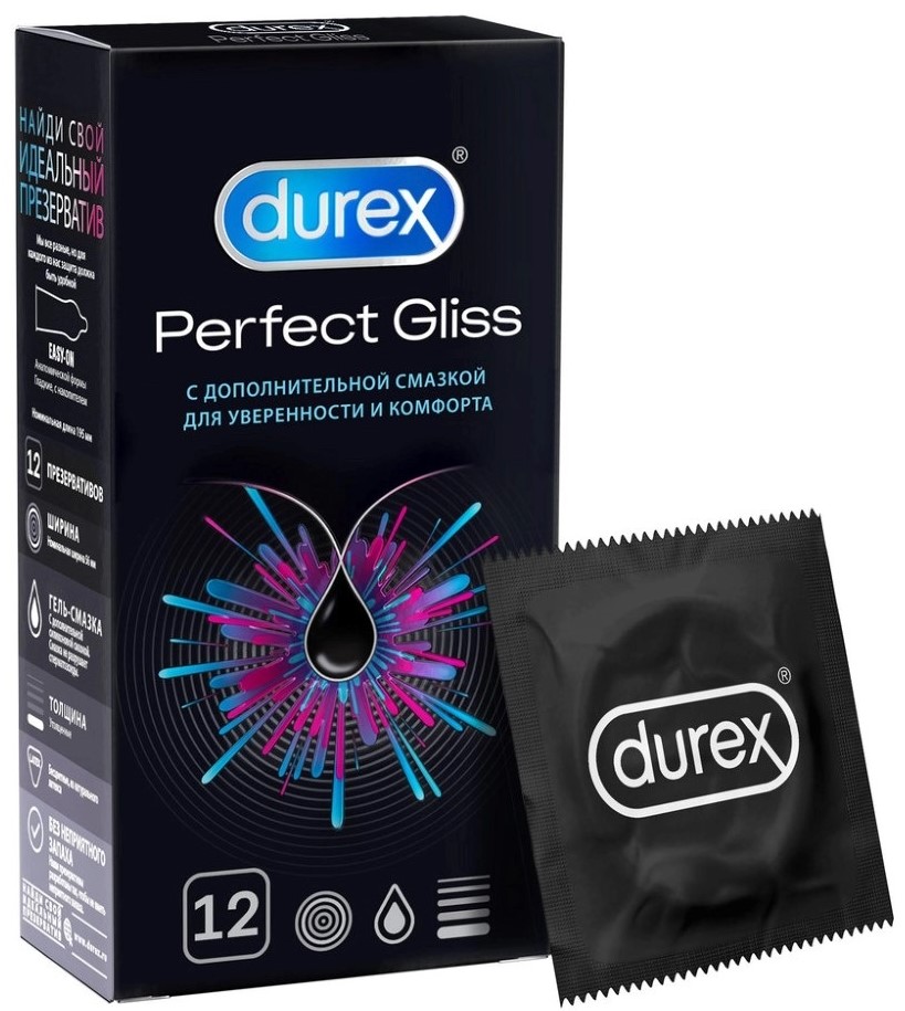 Durex Perfect Gliss презервативы, 12 шт. купить по цене 832 руб. в ...