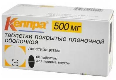 Кеппра таблетки, покрытые пленочной оболочкой 500 мг, 60 шт. 