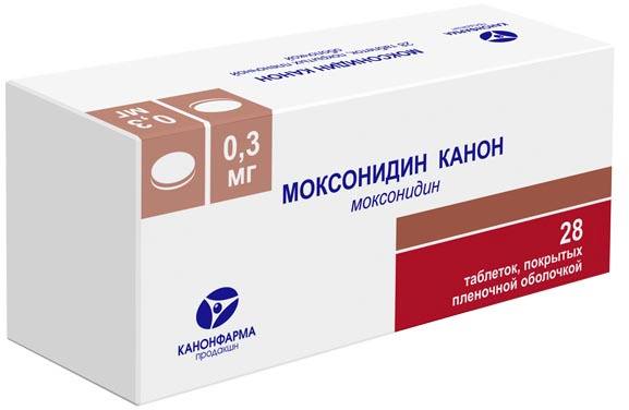 Моксонидин Канон, таблетки покрыт. плен. об. 0,3 мг, 28 шт. 