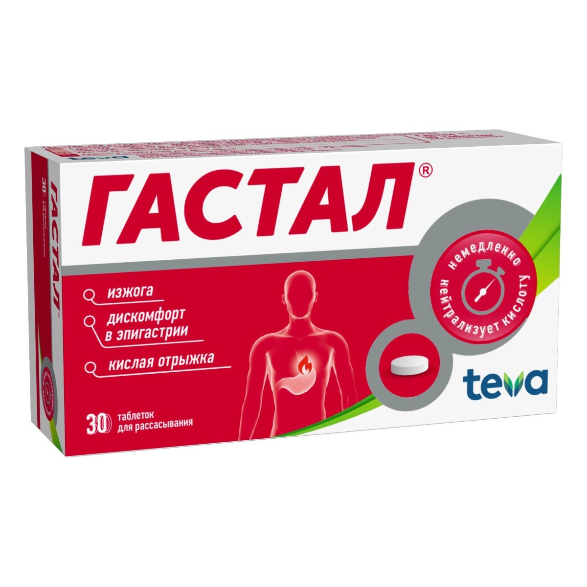 Упаковка препарата Гастал, таблетки, 30 шт.