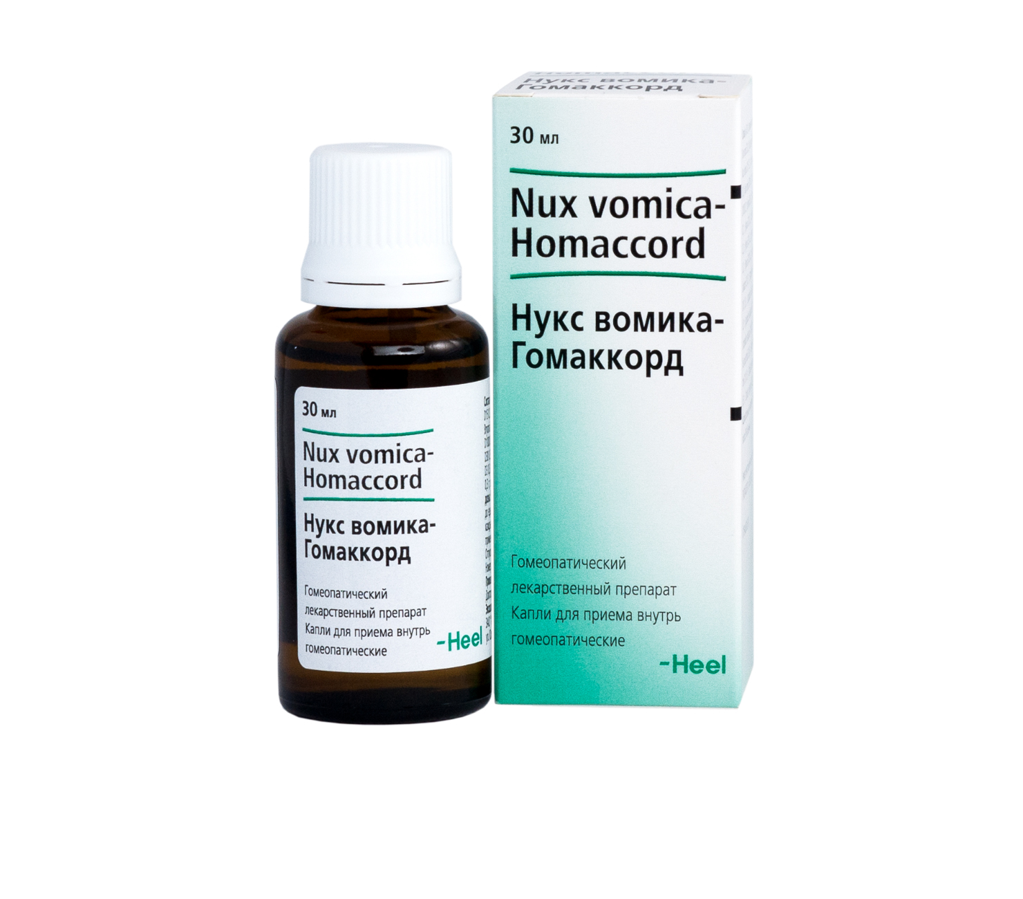 Упаковка препарата Нукс Вомика-Гомаккорд, капли 30 мл