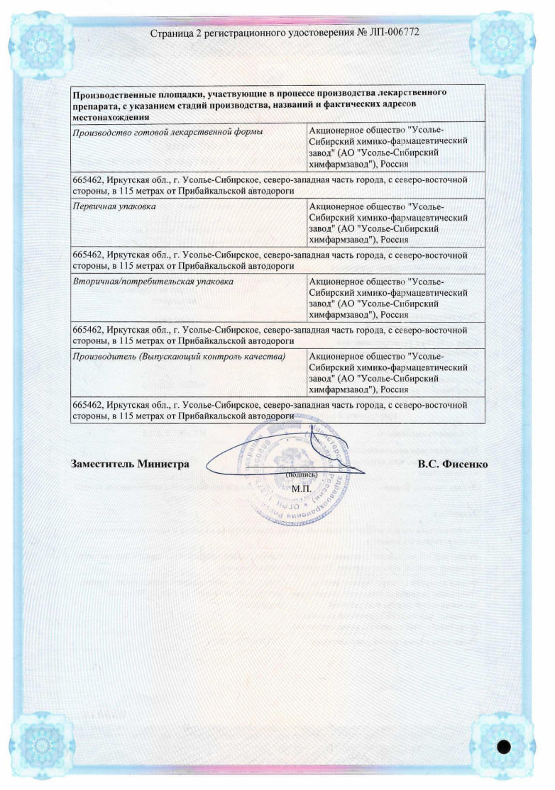 Сертификат на Нимесулид