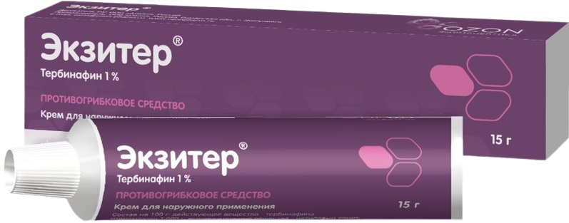 Упаковка препарата Экзитер, крем 1%, 15 г