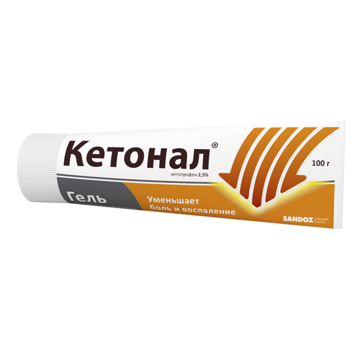 Упаковка препарата Кетонал, гель 2.5%, 100 г
