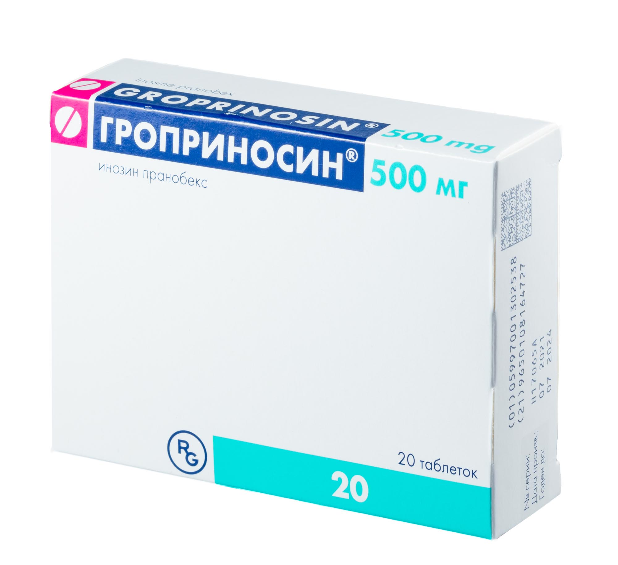 Гроприносин, таблетки 500 мг, 20 шт. купить по цене 792 руб. в Москве, инструкция, отзывы в интернет-аптеке Polza.ru