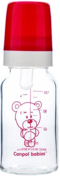 Бутылочка стеклянная с силиконовой соской 3+, 120 мл