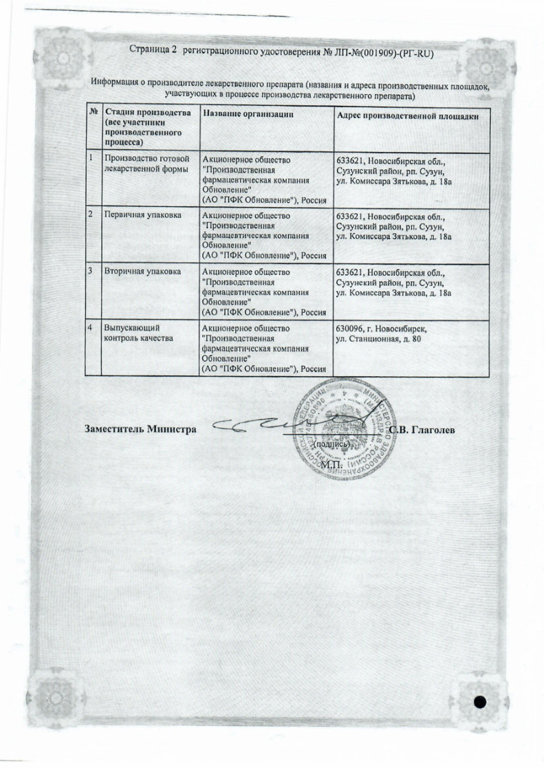 Сертификат на Ацикловир Реневал, мазь 5%, туба 5 г