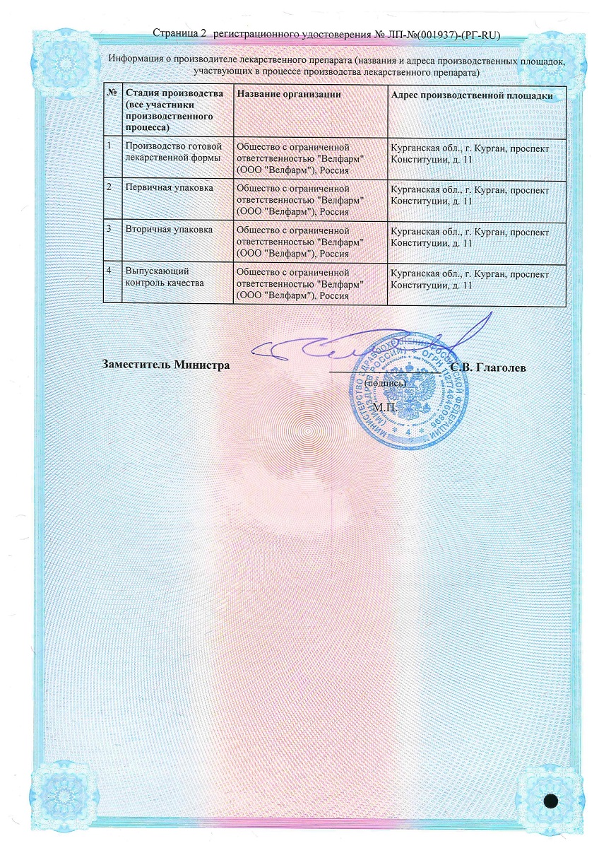 Сертификат на Метуцин