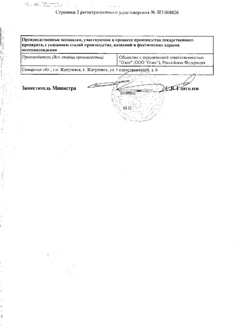 Сертификат на Индапамид+Периндоприл