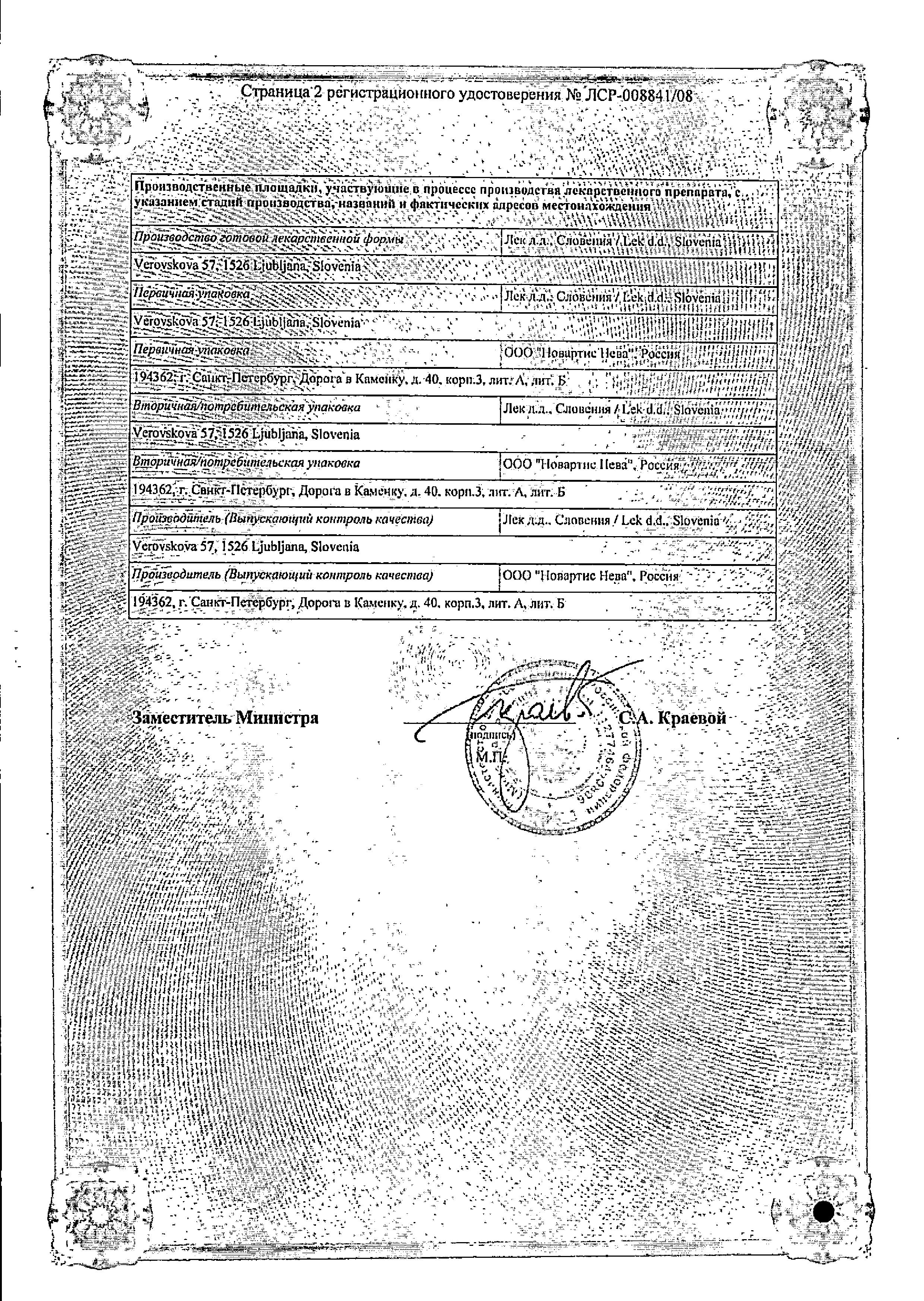 Сертификат на Кетонал