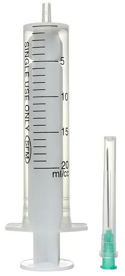 Шприц одноразовый 2-х компонентный, игла 21G 0.8 х 40 мм, 20 мл