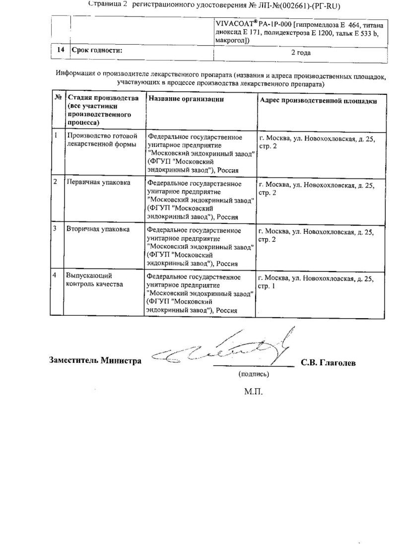 Сертификат на Нейромексол