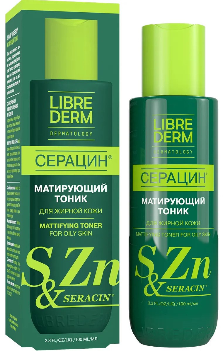Librederm Серацин, матирующий тоник 100 мл, 1 шт.