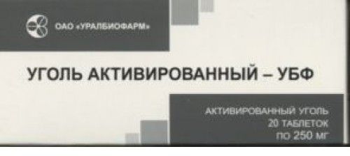 Уголь активированный-УБФ, таблетки 250 мг, 20 шт. 