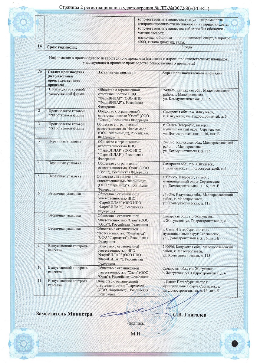 Сертификат на Армадин