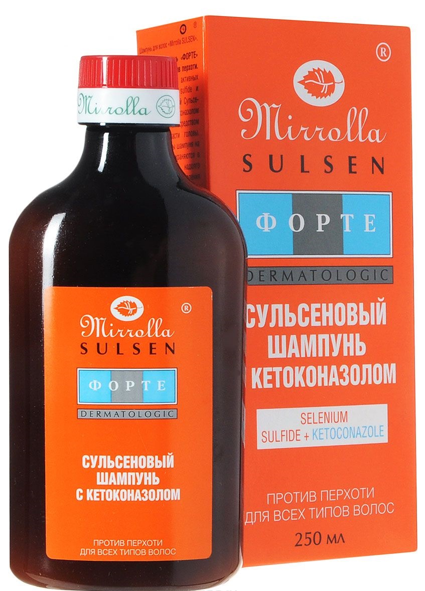 Mirrolla Сульсен Форте, шампунь с кетоконазолом, 150 мл купить по цене 318 руб. в Москве, инструкция, отзывы в интернет-аптеке Polza.ru