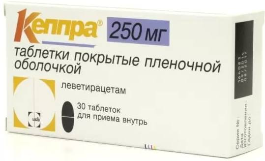 Кеппра таблетки, покрытые пленочной оболочкой 250 мг, 30 шт. 