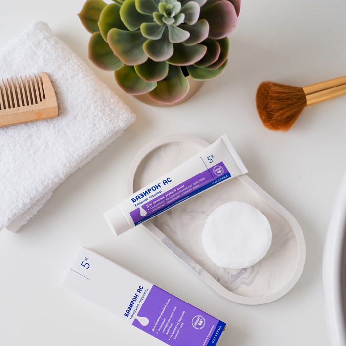 Упаковка препарата Базирон АС, гель 5%, 40 г