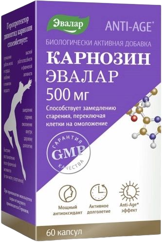 Карнозин, капсулы 0,58 г, 60 шт. купить по цене 3 025 руб. в Электростали, инструкция, отзывы в интернет-аптеке Polza.ru