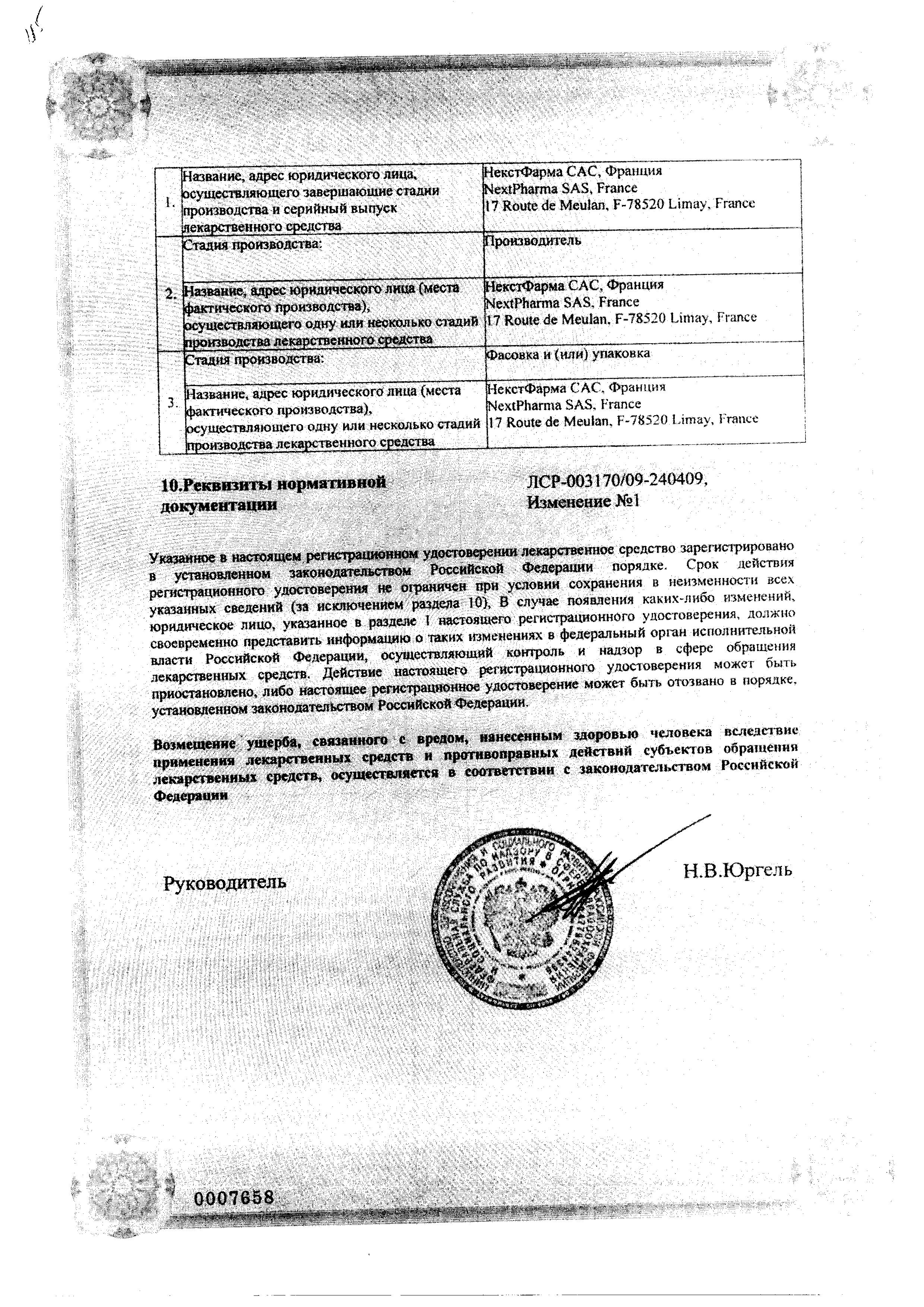 Сертификат на Кеппра