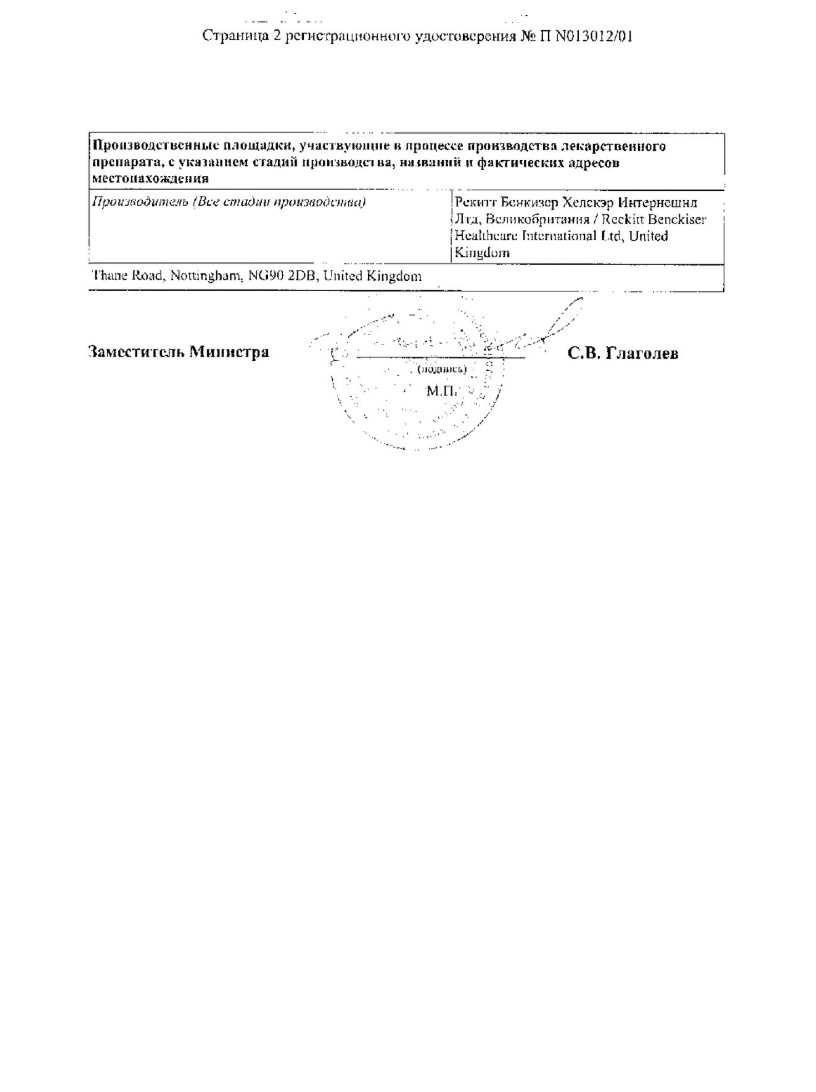 Сертификат на Нурофен