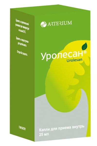 Упаковка препарата Уролесан, капли 25 мл