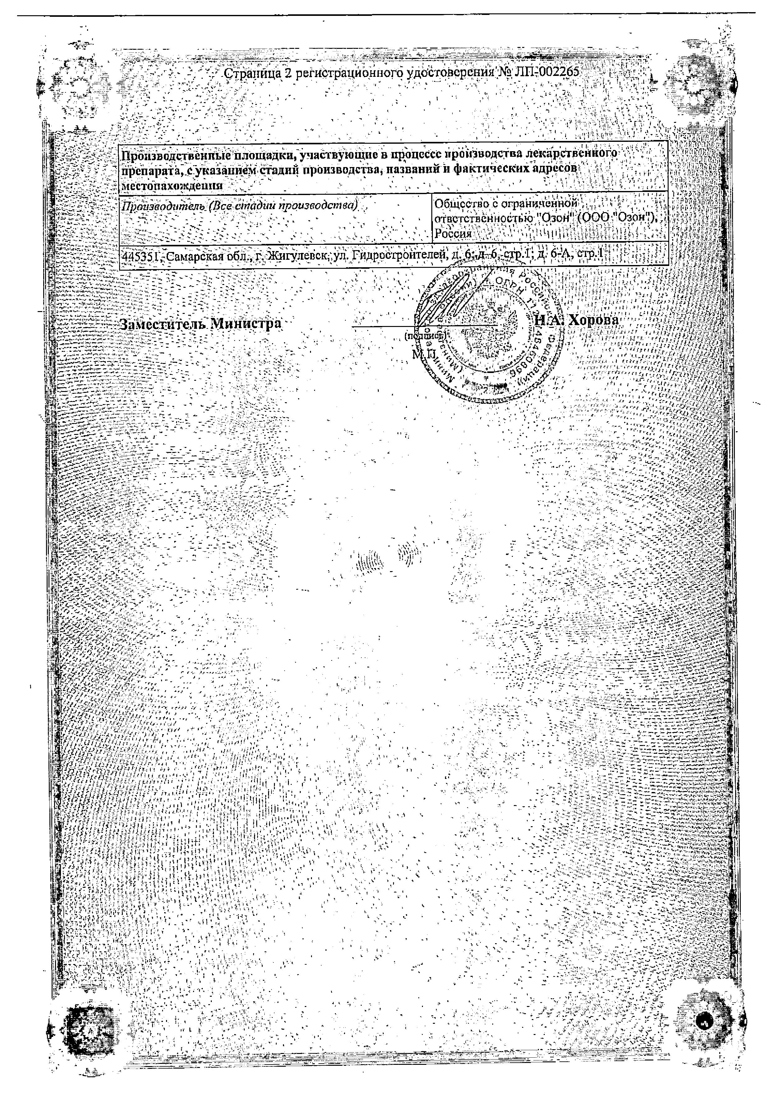 Сертификат на Тораксол Солюшн