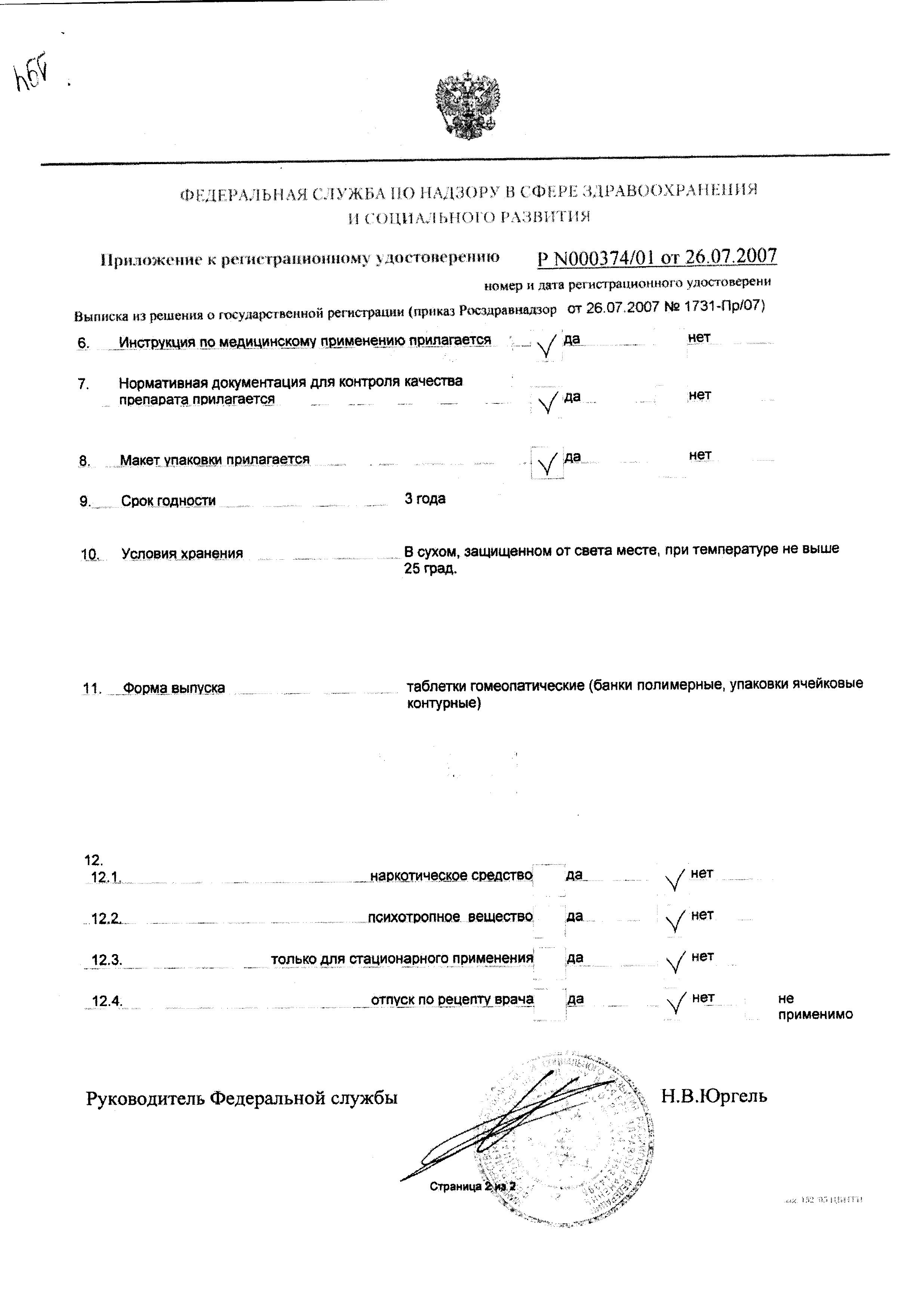 Сертификат на Импаза