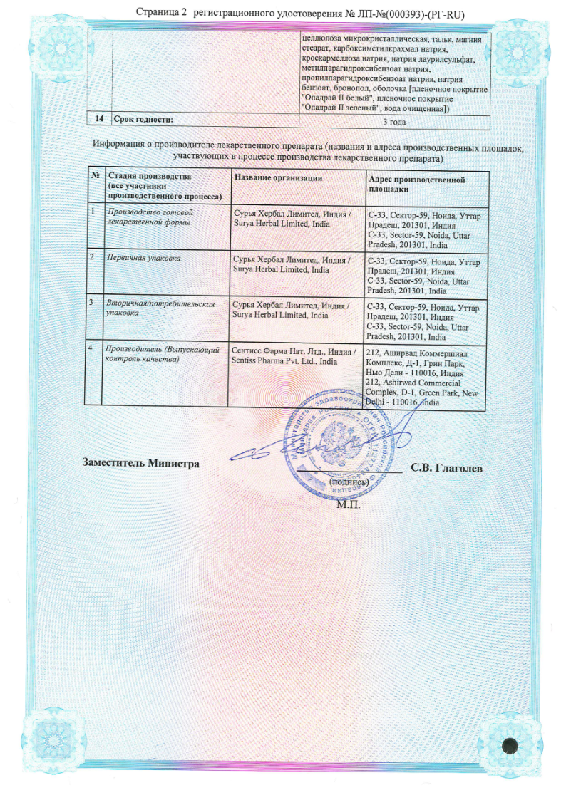 Сертификат на Дипана