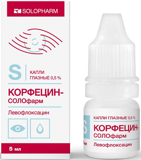 Корфецин-СОЛОфарм, капли глазные 0.5%, 5 мл 