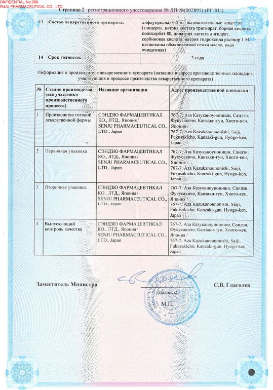 Сертификат на Дипред