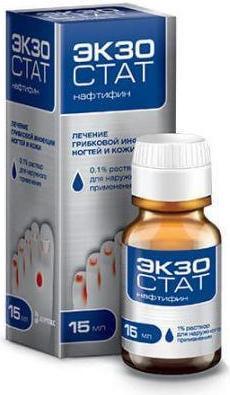 Упаковка препарата Экзостат, раствор 1%, 15 мл