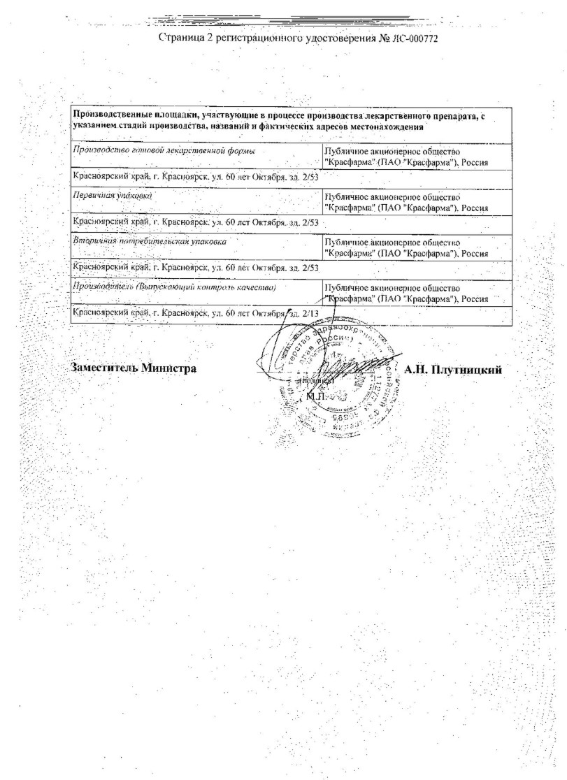 Сертификат на Амикацин Сертификат на Амикацин