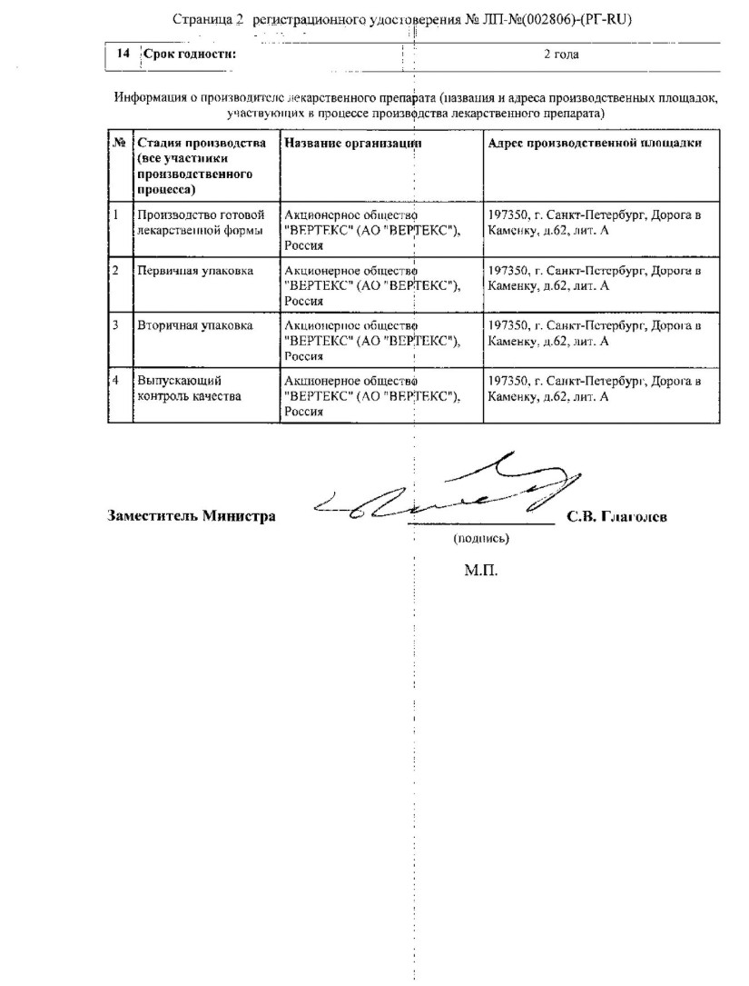 Сертификат на Гопантеновая кислота