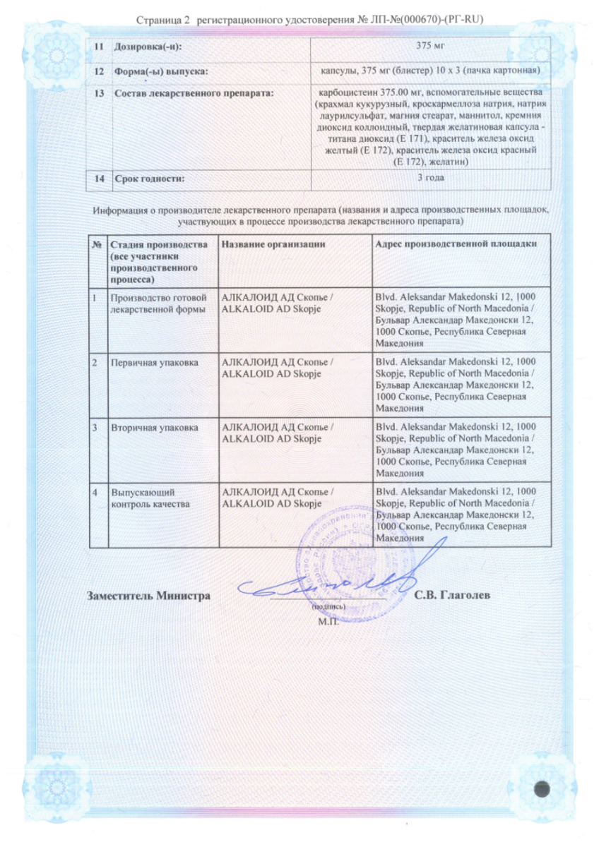 Сертификат на Касцебене