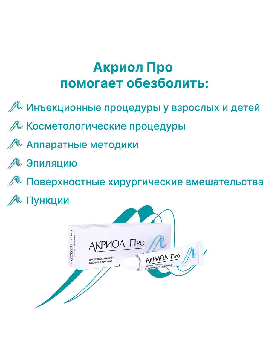 Упаковка препарата Акриол Про, крем 2.5%+2.5%, 5 г