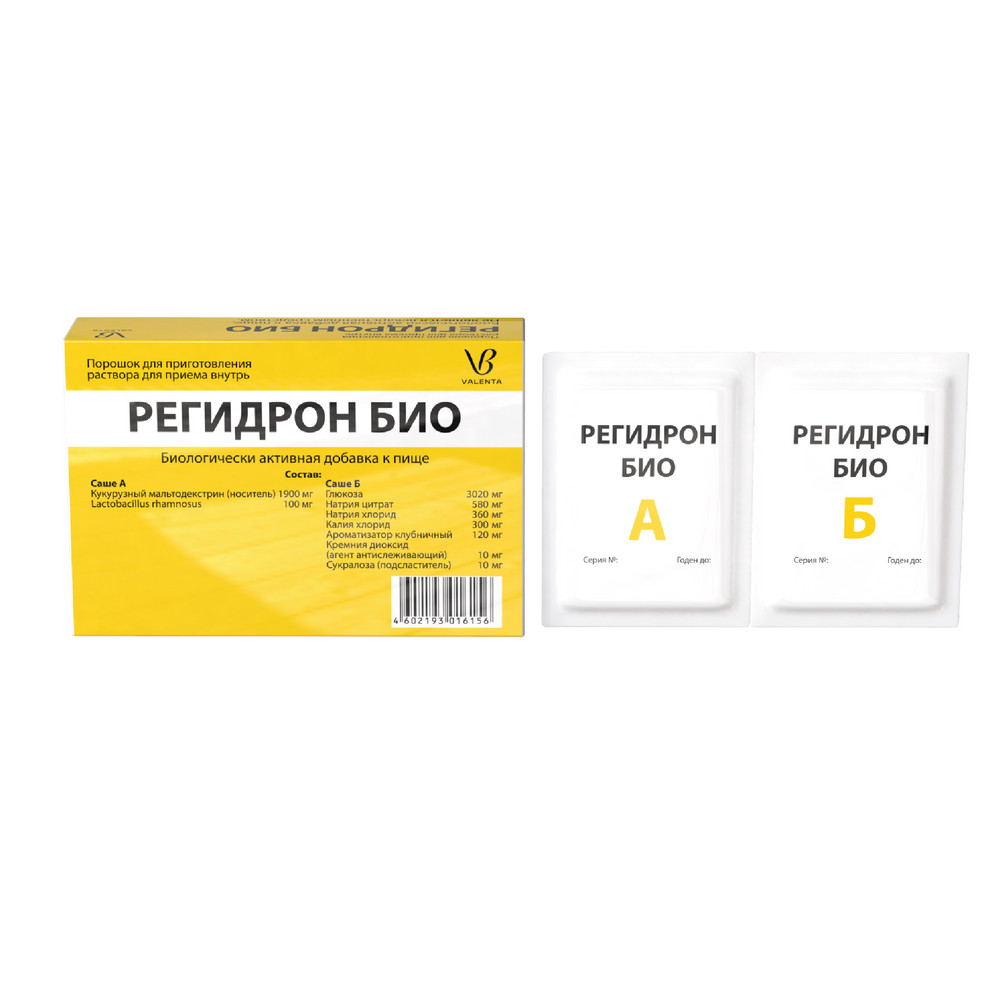 Упаковка препарата Регидрон Био, порошок, саше, 5 шт.