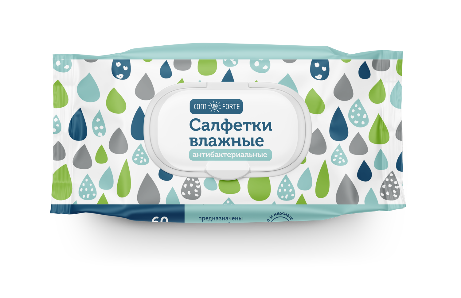 Салфетки влажные ComForte антибактериальные 60 шт 150₽