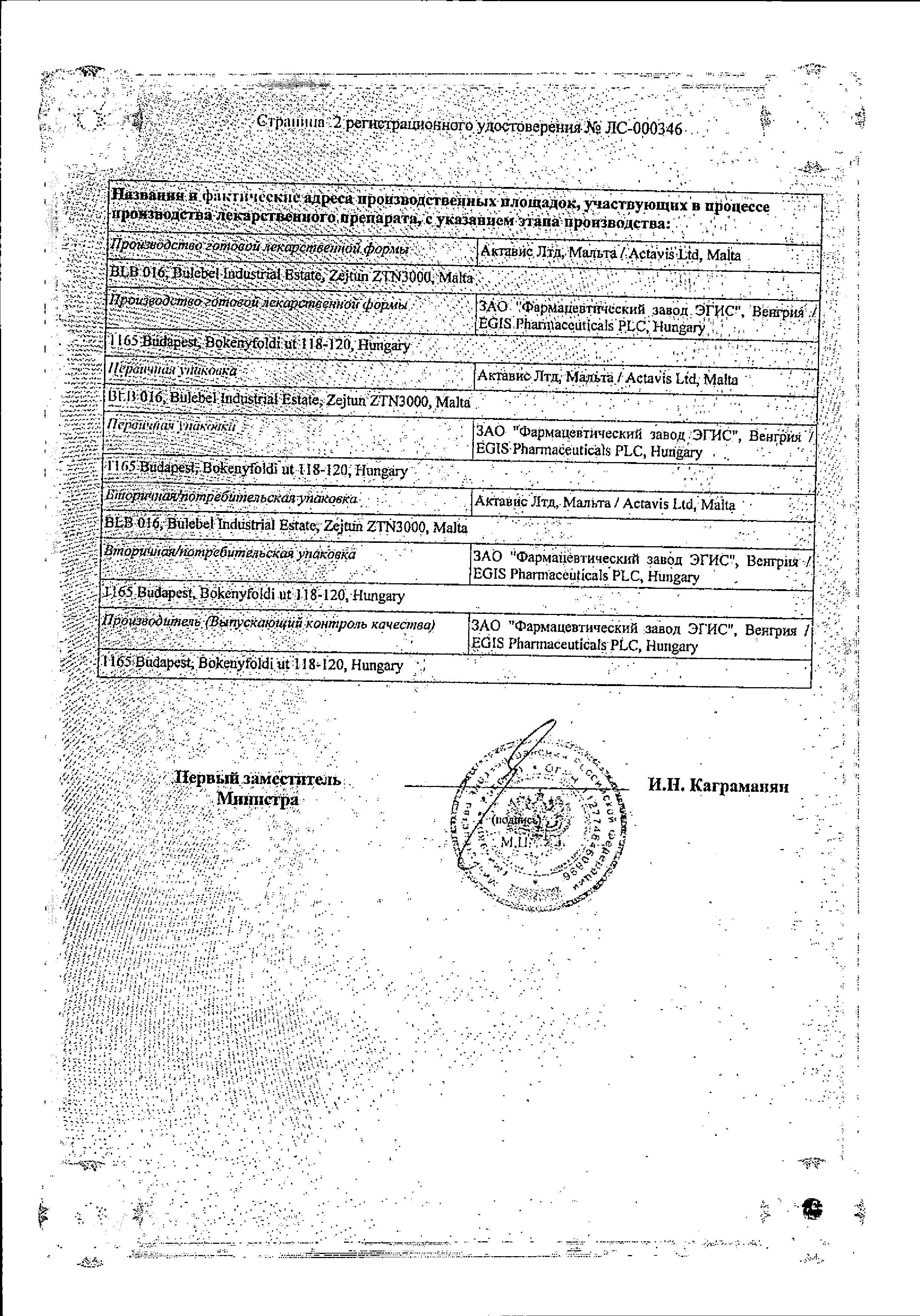 Сертификат на Хартил