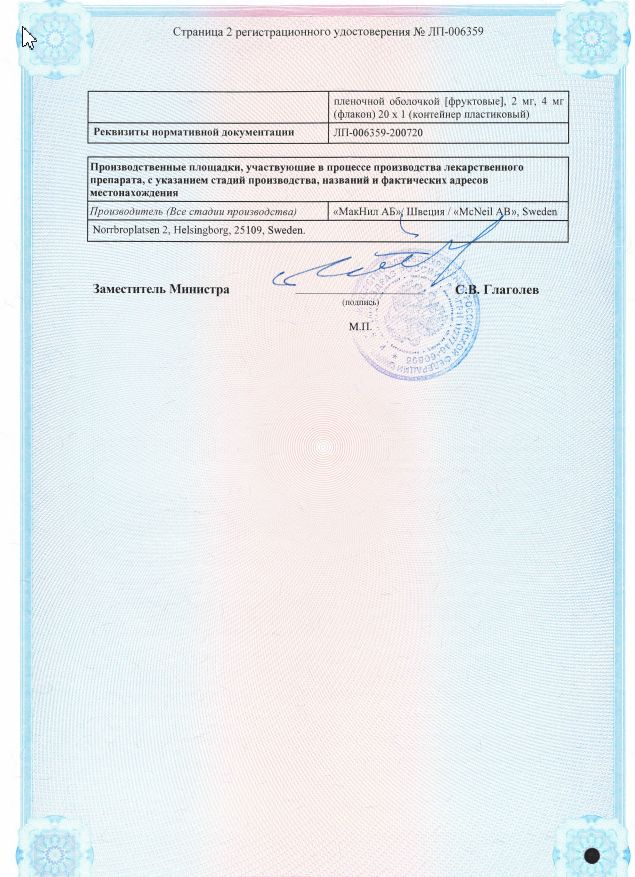 Сертификат на Никоретте