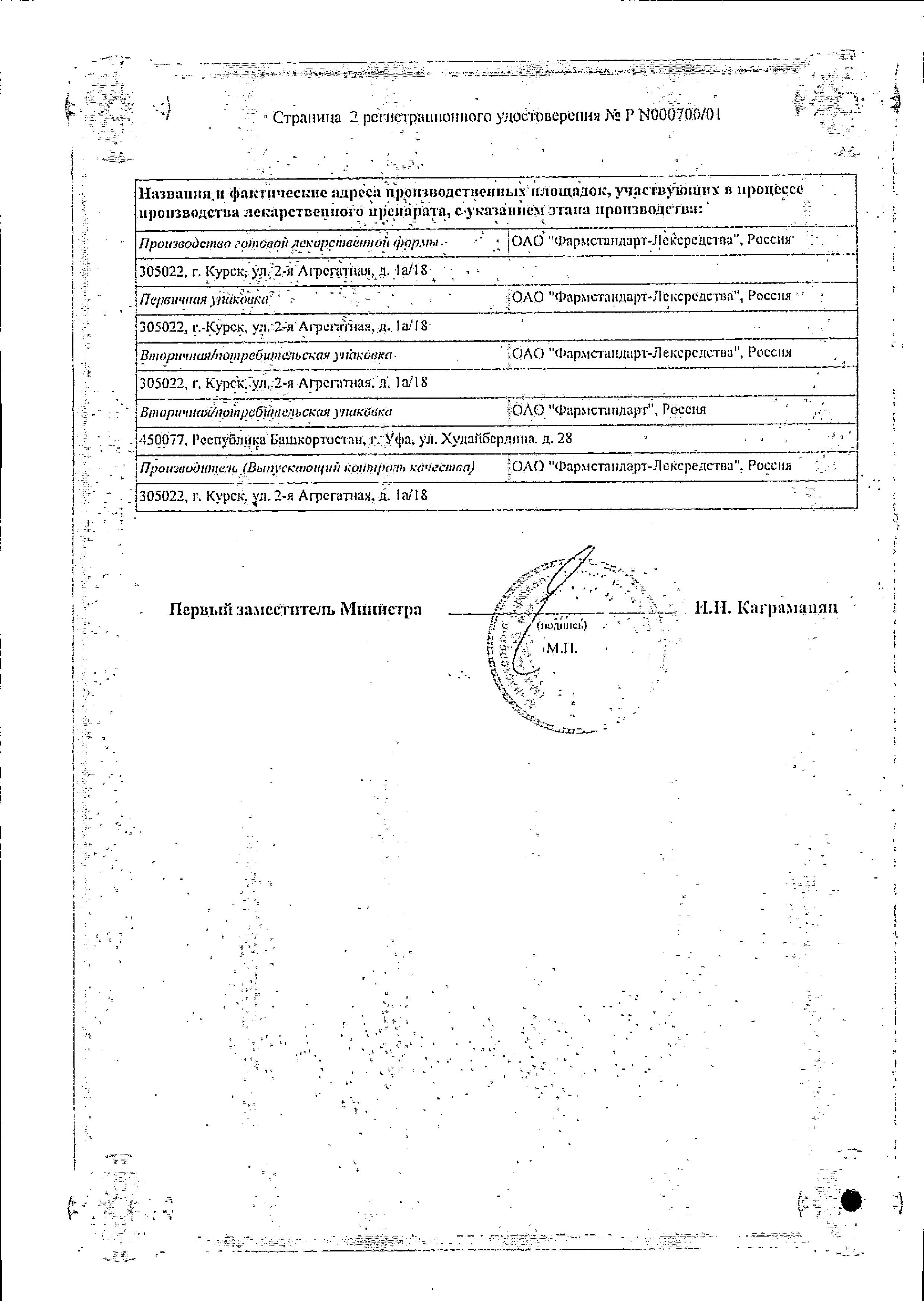 Сертификат на Ко-тримоксазол