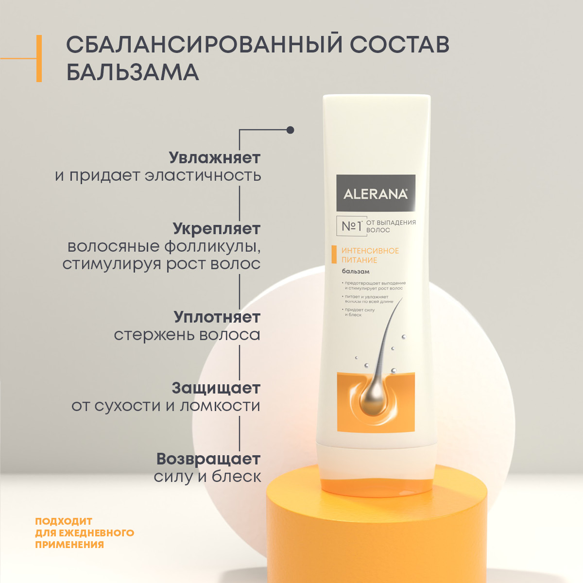 Алерана, Интенсивное питание бальзам-ополаскиватель для волос, 200 мл