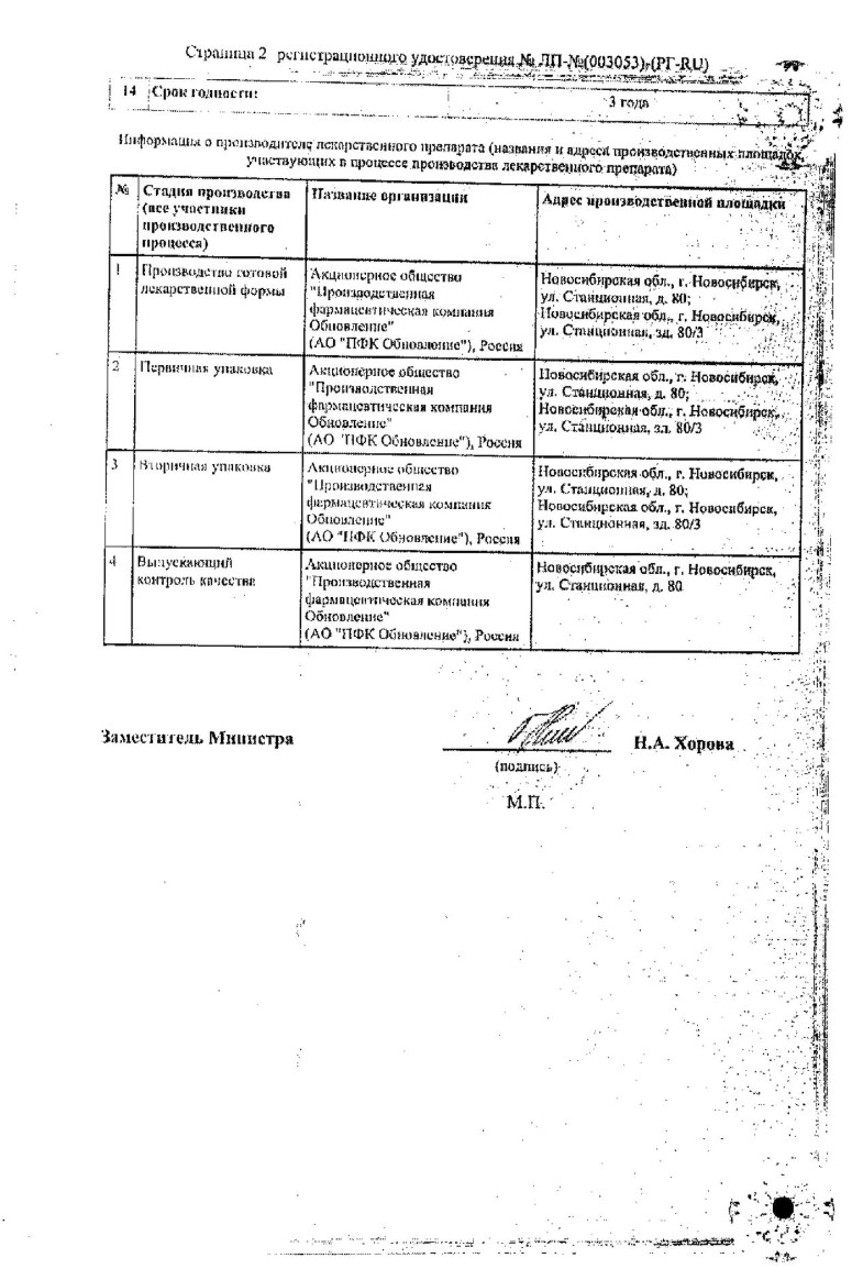 Сертификат на Нимесулид