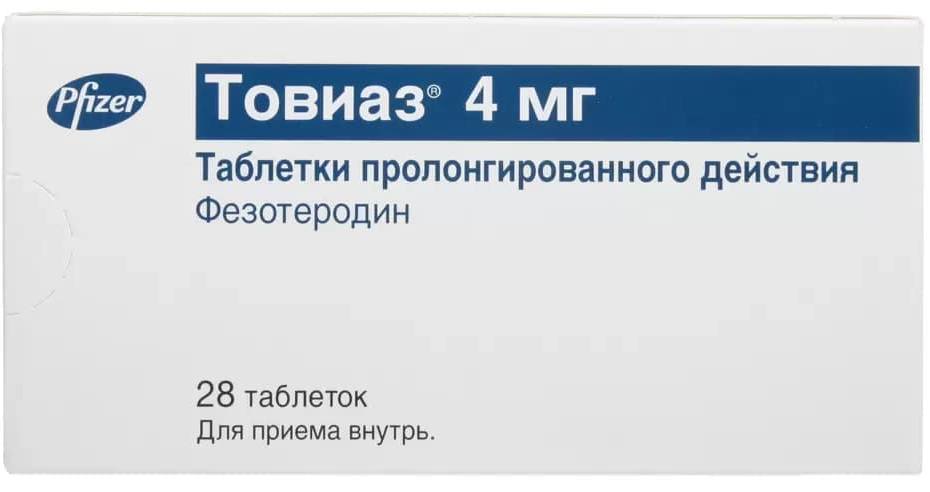 Упаковка препарата Товиаз, таблетки пролонг. 4 мг, 28 шт.