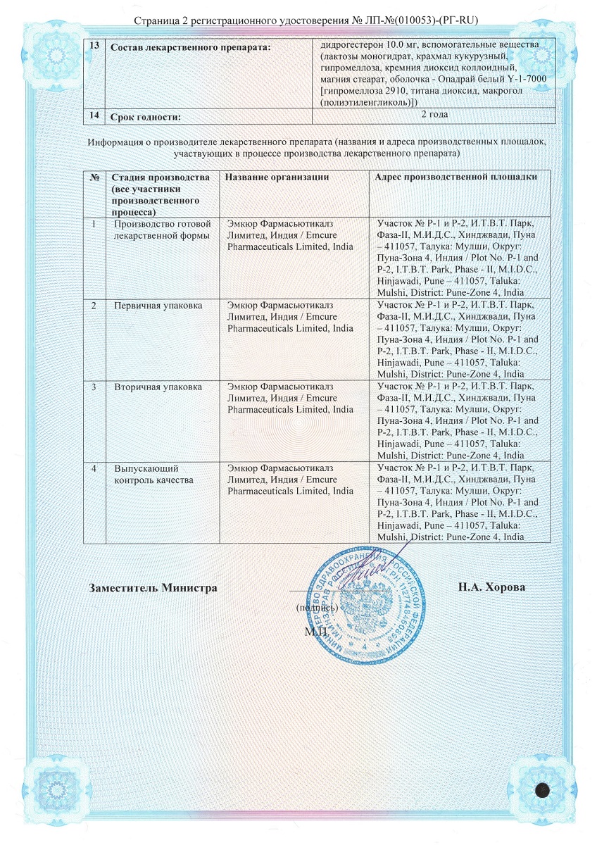 Сертификат на Дидроменс