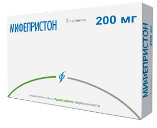 Мифепристон, таблетки 200 мг, 3 шт. 