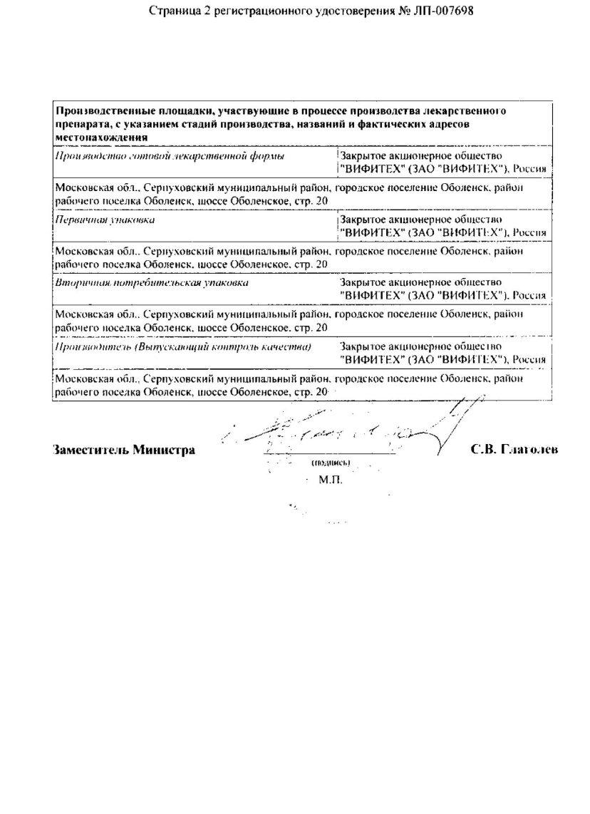 Сертификат на Синусовит